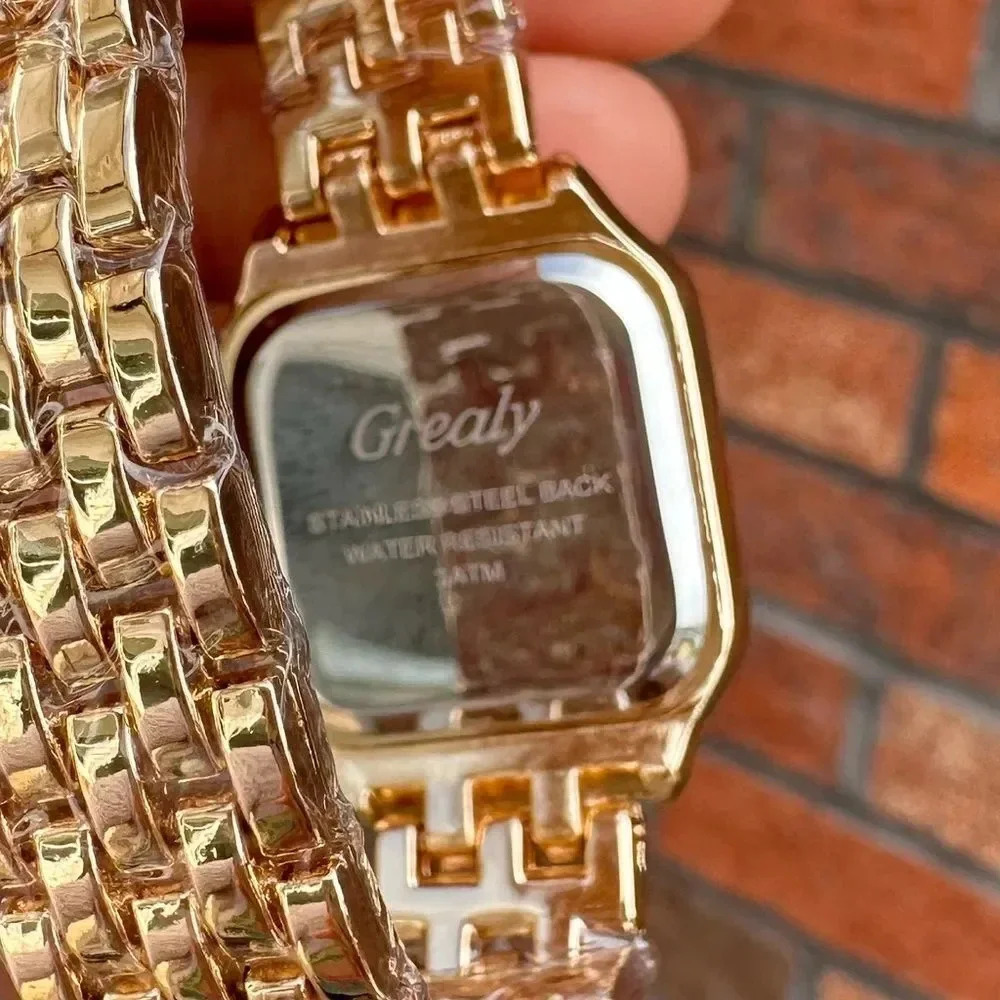 Panthere Classic Rectangle Stainless Steel Gold Watch - Picture 6 of 17